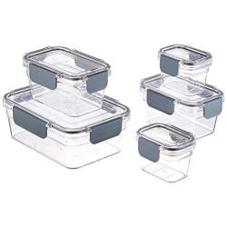 AmazonBasics Tritan 10 Piece Locking Food Storage Container - Clear