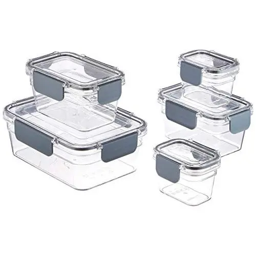 AmazonBasics Tritan 10 Piece Locking Food Storage Container - Clear