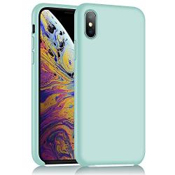 iPhone X Silicone Case, XSHNUO Liquid Silicone Gel Rubber Ultra Thin Case with Soft Microfiber Cloth Lining Cushion for Apple iPhone X (2017) 5.8 inch (Mint)