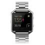 Simpeak Replacement Women Men Stainless Steel Metal Band Strap with Stailess Steel Frame for Fitbit Blaze Smartwatch (Match Link Removal Tool) - Silver