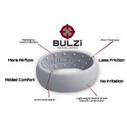 BULZi Wedding Bands, Massaging Comfort Fit Premium Silicone Ring with Airflow, Men’s and Women’s Rings, Breathable Flexible Work Safety Comfort