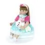 KEIUMI 24 Inch Newborn Girl Realistic Reborn Baby Doll Cloth Body 60 cm with Long Hair Toddler Birthday Gifts (Blue)