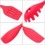 Silicone Kitchenware Set 10 Piece Set Silicone Scraper Brush Food Clip Cooking Shovel Spoon Kitchen utensils Spoon (Color : Red)