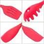 Silicone Kitchenware Set 10 Piece Set Silicone Scraper Brush Food Clip Cooking Shovel Spoon Kitchen utensils Spoon (Color : Red)