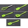 Lis-shan Silicone Spatulas Set, 5-Piece Silicone Kitchen Utensils Set Heat Resistant Silicone Kitchenware for Cooking Baking Cake Decorating