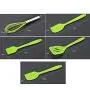 Lis-shan Silicone Spatulas Set, 5-Piece Silicone Kitchen Utensils Set Heat Resistant Silicone Kitchenware for Cooking Baking Cake Decorating