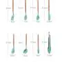 Kitchenware Set Silicone Cookware 12Piece - Cookware Set With Bamboo Handle For Nonstick Cookware, Best Kitchen Gadget Kitchen Tool Set (Color : Light green)