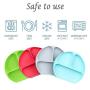 Suction Plates for Toddlers, Children, Babies, Silicone Placemats for Kids Stick to Portable High Chair and Table, Baby Dishes - Kids Plates + Bowls (Light Blue)