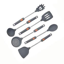 Silicone kitchenware set of 6 non-stick kitchen tools cooking silicone shovel spoon silicone kitchenware set （GRAY）