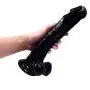 Taixiangshe 10.23" Long PVC Hands-Free Realistic Silicone Massager Adult Toys (Color: Black)