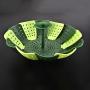 QLJJSD Sieve basket, kitchen basket collapsible telescopic multi-function silicone tray drain basket Kitchenware (Color : Green)