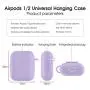 AirPods Case Cover Newest Silicone Skin Cute Full Protective Case Cover with Keychain Compatible with Apple Airpods 2 & 1 Wireless Charging Case, Airpods Accesssories (Pastel Purple)