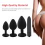 4Pcs/Set Soft Medical Silicone Beginner Anales Exercise Set, Soft Plug Toys - Black