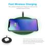 OKV Qi-Certified Wireless Charger 10w Fast Wireless Charging Pad 7.5W for iPhone Qi Devices 10W for Galaxy S9/S8/Note 9 Charger for Qi-Enabled (Black)