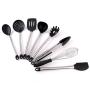 JunbosiKitchenware Kitchen Tools Stainless Steel Pipe Handle Silicone Kitchenware High Temperature Silicone Kitchenware 8 Piece Set