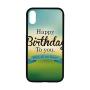 Birthday Decorations Rubber Phone Case,Sincere Greeting Message on Blur Background Celebration Compatible with iPhone XR