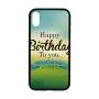 Birthday Decorations Rubber Phone Case,Sincere Greeting Message on Blur Background Celebration Compatible with iPhone XR