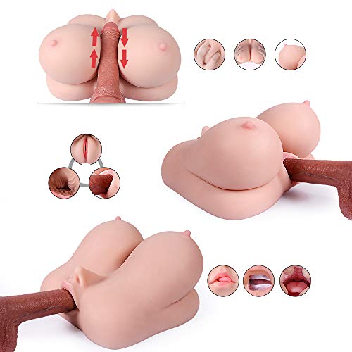 Realistic 3D Pussy Oral Male Masturbator with Big Boobs for Men, Silicone Sex Love Doll with Virgin Vagina Tight and Lifelike Oral Toys Pussy for Male Masturbation