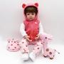 Nicery Reborn Baby Doll Soft Simulation Silicone Vinyl 18/22 inch 46/56 cm Magnetic Mouth Lifelike Vivid Boy Girl Toy Pink Coat Baby Doll RD45C258W-P (56cm)