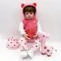 Nicery Reborn Baby Doll Soft Simulation Silicone Vinyl 18/22 inch 46/56 cm Magnetic Mouth Lifelike Vivid Boy Girl Toy Pink Coat Baby Doll RD45C258W-P (56cm)