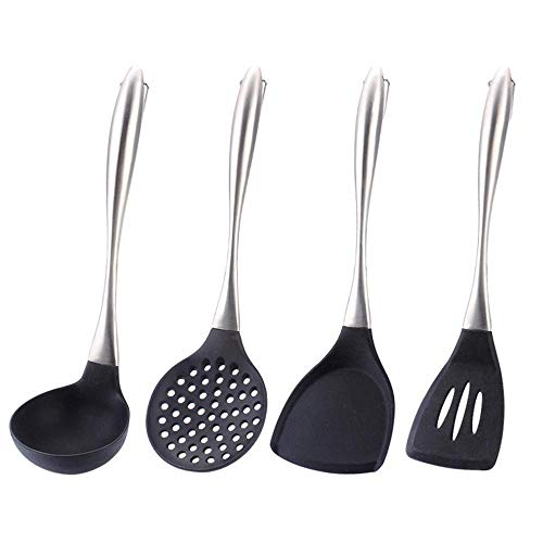 SKYyao Kitchen utensil set Stainless steel handle Silicone cookware set non-stick pan spatula spoon kitchenware supplies Silicone