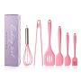 JunbosiKitchenware Non-Stick Pan Silicone Kitchenware Set of 6 Food Grade Silicone Food Clip Egg Beater Baking Set