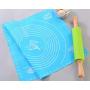 POKALI Extra Large Silicone Heat Resistant Nonskid Table Mat, Kitchen Food Grade Non-Stick Silicone Pastry,Mat Pizza Mat, Placement Mat, Dab Mat, Silicone Baking Mat (23.215.5, Bule/Green)-2pack