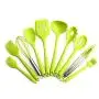 10 Piece Silicone Kitchen Utensils Set - Kitchenware Cooking Baking Tool Heat Resistant Nonstick Cookware,Brush,Tongs,Spoon,Spatulas Green