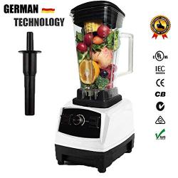 3Hp 2200W Heavy Duty Commercial Blender Mixer Juicer High Power Food Processor Ice Smoothie Bar Fruit Electric Blender,White Extra Jar,Eu Plug