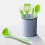 Kitchenware Utensils Set 5 Piece Premium Silicone Heat Resistant Non-Stick Cooking Professional Tools Fruit green + Transparent Outline