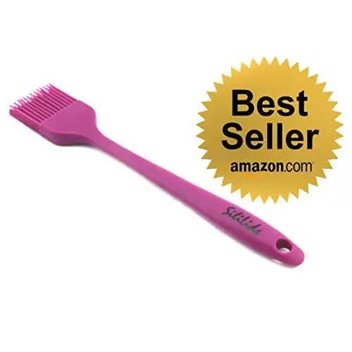 Sililids Basting Brush. Purple. Ergonomic, Steel Framed, Single Piece Construction. 100% Food Grade FDA Approved Silicone. Great Gift for The BBQ Enthusiast or Chef in Your Family.