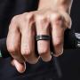 ThunderFit Mens Silicone Rings 7 Rings / 4 Rings / 1 Ring - Brushed Top Beveled Edges Rubber Wedding Bands 6.35mm Wide - 2mm Thick