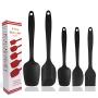 Yuybei-Home Silicone kitchenware 5 Piece Black Silicone Baking Set Durable Silicone Heat Resistant 446°F Seamless Non-Stick Kitchen Mixing Cooking Baking Utensils Nonstick Heat Resistant Tools