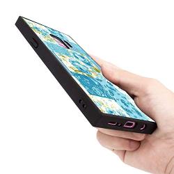 Samsung Galaxy S9 Case, Blue Flower Shock-Absorption TPU Rubber Bumper Samsung Galaxy S9 Case, Ultra Thin Slim Protective Cover for Samsung Galaxy S9-Black