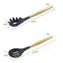 Silicone Kitchenware Set 9 Piece Set Of Wooden Handle Silicone Cookware, Non-Stick Pan Silicone Shovel Food Grade Silicone Kitchen Spoon Colander