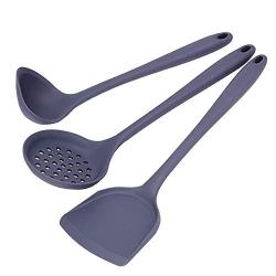 Silicone kitchenware three suits spoon drain spade shovel special non-stick cooking temperature safety tool suite - the best kitchen gift