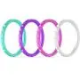 ThunderFit Thin and Stackable Silicone Rings, 8 Rings / 4 Rings / 1 Ring - Silicone Wedding Bands for Women - Diamond Pattern