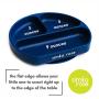 Suction Plate for Baby and Toddler - Divided Silicone Plate - BPA Free - Dishwasher and Microwave Safe - Cute Baby Shower Gift (Navy)