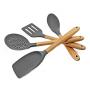Shop Sport 7 Pcs Wooden Handle Silicone Kitchenware Outdoor Camping Tableware Portable Multi Cooking Tools