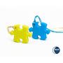 Sensory Chew Necklace Premium Strength (2 Pack) for Boys, Girls, Kids and Adults. Great for Severe Chewers Autism, ADHD, Baby Teething, Silicone Puzzle Autism, Awareness Chewlery Yellow Blue