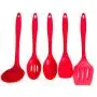 BUYITNOW 5 Pcs Non-stick Kitchenware Set Silicone Ladle Spatulas Slotted Spoon Turner Kitchen Baking Tool Cookware