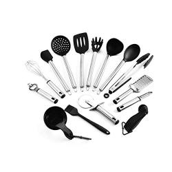 Silicone Kitchenware 23 Piece Set Nonstick Cookware Frying Pan Shovel Soup Colander Face Fishing Kitchen Gadget
