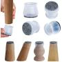 Newest Transparent Silicone Chair Leg Floor Protectors, 20 pcs Medium Felt Bottom Chair Leg Covers, Furniture Feet Pads for Hardwood Floors, Table Stool Leg Protector Caps to Prevent Scratches Noise