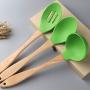 Wooden Handle Silicone Kitchenware Non-stick Pot Set Kitchen Cooking Set 7 Piece Set Kitchen Supplies