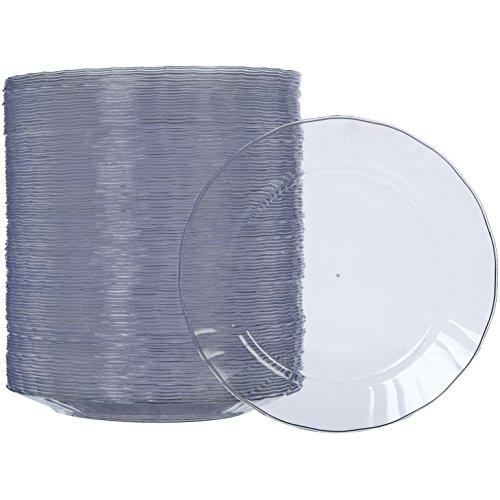 AmazonBasics Disposable Clear Plastic Plates, 100-Pack, 7.5-inch