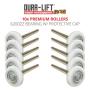 Ultra-Life MAX 2" Reinforced Dual Cage, Sealed 6200ZZ Ball Bearing Nylon Garage Door Roller and 4" Stem (10 Pack)