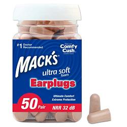 Macks Ultra Soft Foam Earplugs, 50 Pair - 32dB Highest NRR, Comfortable Ear Plugs for Sleeping, Snoring, Travel, Concerts, Studying, Loud Noise, Work