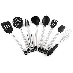 WSZZF311 Silicone Cooking Kitchenware Spoon Soup Ladle-Egg Spatula Turner Kitchen Tools Cooking Utensil Set Dinnerware Tools 8Pcs