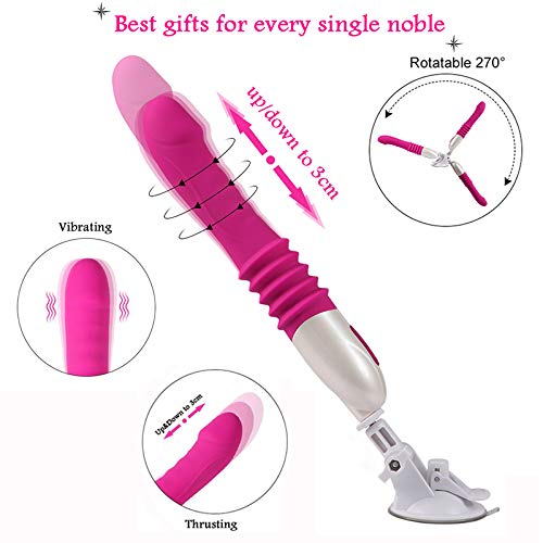 9.84&quot Thrusting Viberating Toy for Women Ladies with 10 Speed Frequency Vibrant Adult Toys with Hands-Free Suction Cup Waterproof & Rechargeable (Pink)