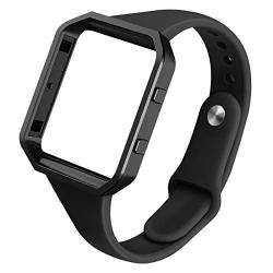 YiJYi Bands Compatible with Fitbit Blaze,Slim Soft Silicone Band with Metal Frame Replacement Strap Wristband for Women Men